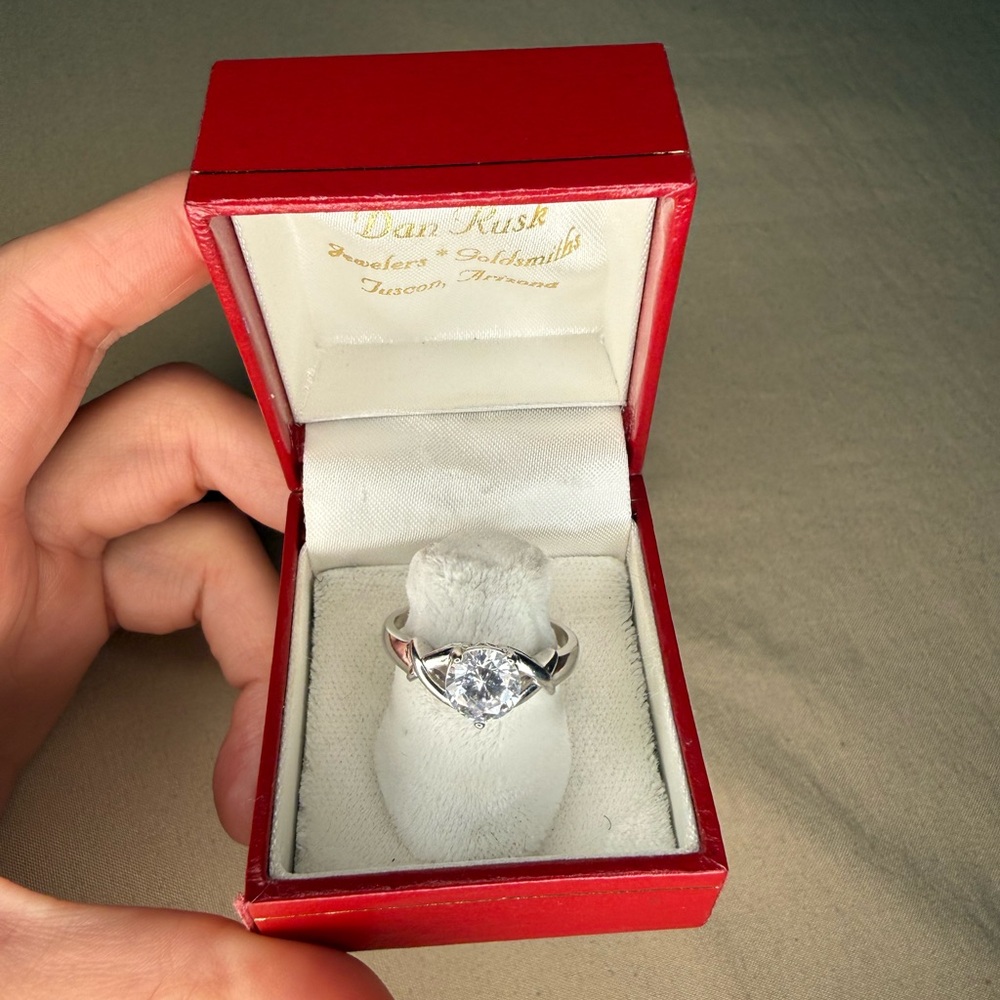 Sterling Silver Solitaire Ring – Clear Stone